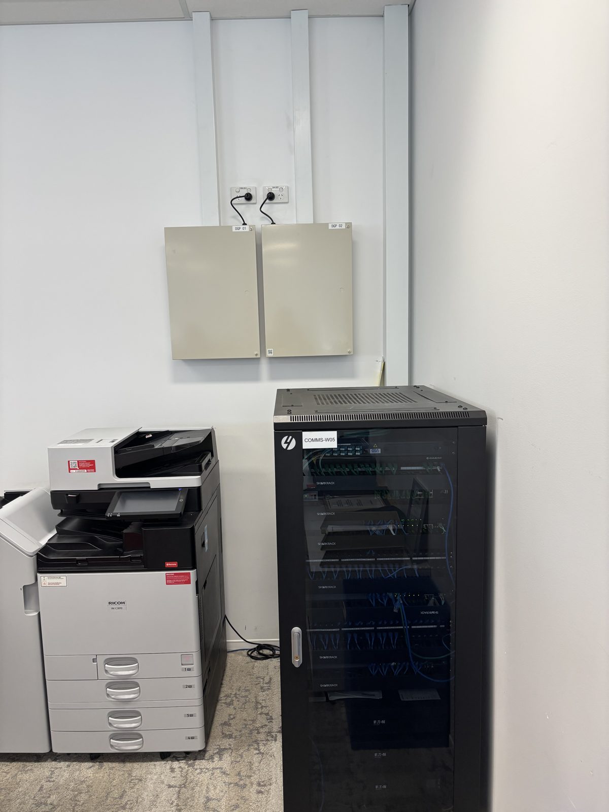 Comms rack supporting a high-security data centre security platform
